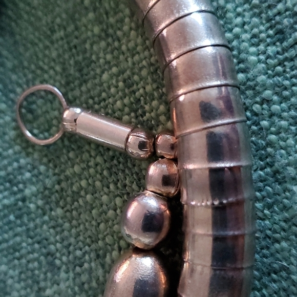 RARE SET VINTAGE SILVER NECKLACE AND BRACELET WITH SHELL CHUNKY SNAKE - Picture 3 of 11